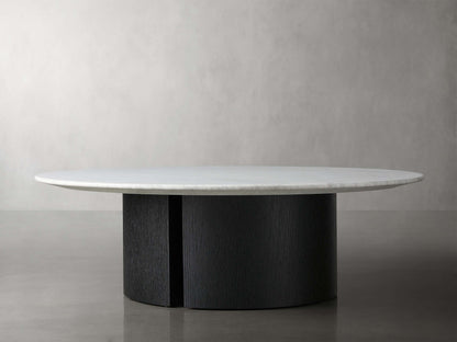 Saint Germain Round Stone Coffee Table with Dauphine Base