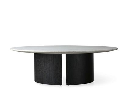 Saint Germain Round Stone Coffee Table with Dauphine Base