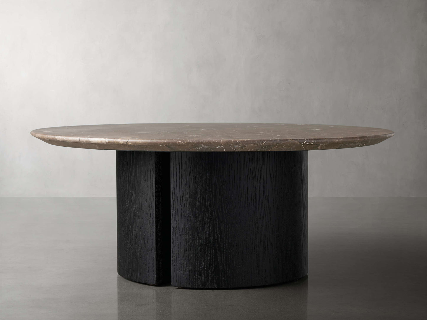 Saint Germain Round Stone Coffee Table with Dauphine Base