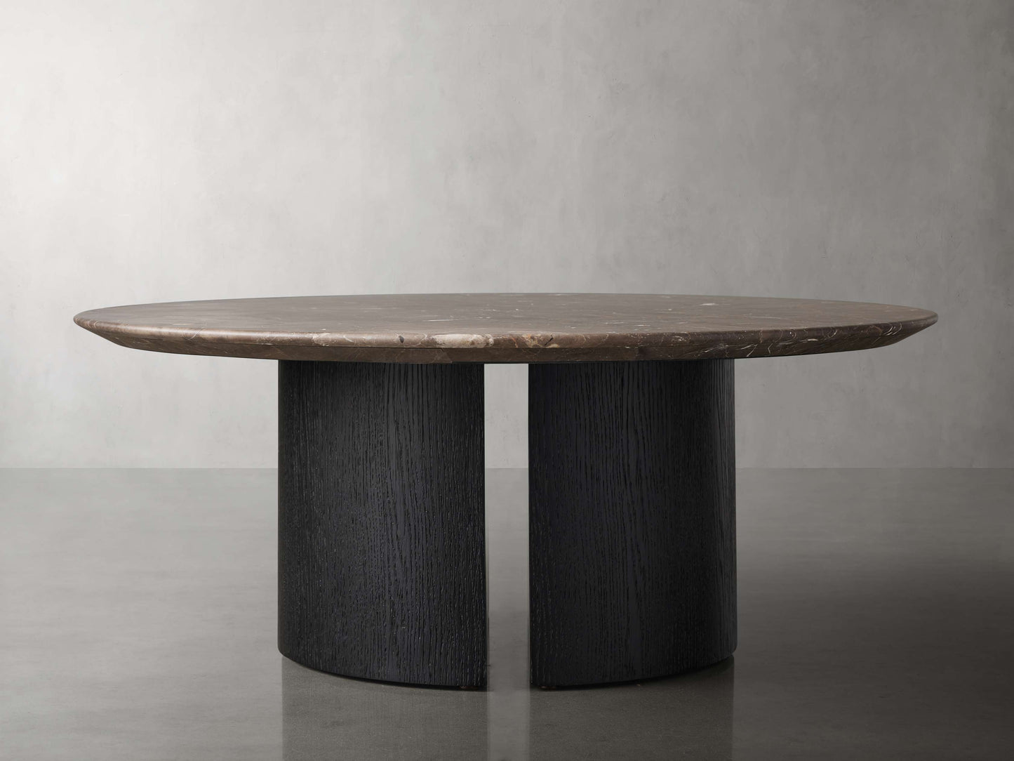 Saint Germain Round Stone Coffee Table with Dauphine Base