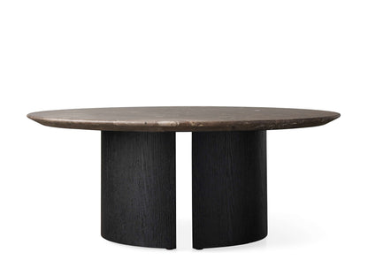 Saint Germain Round Stone Coffee Table with Dauphine Base