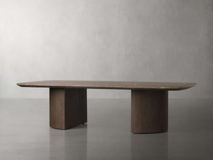 Saint Germain Stone Coffee Table with Dauphine Base