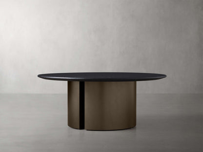 Saint Germain Round Wood Coffee Table with Dauphine Base