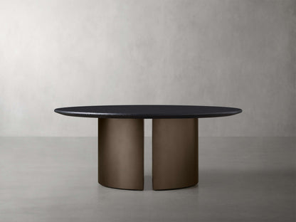 Saint Germain Round Wood Coffee Table with Dauphine Base