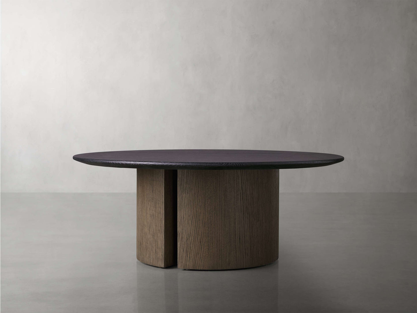 Saint Germain Round Wood Coffee Table with Dauphine Base