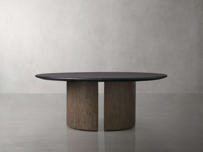 Saint Germain Round Wood Coffee Table with Dauphine Base