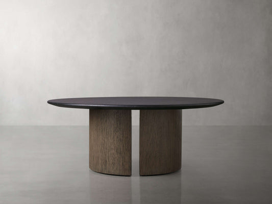 Saint Germain Round Wood Coffee Table with Dauphine Base