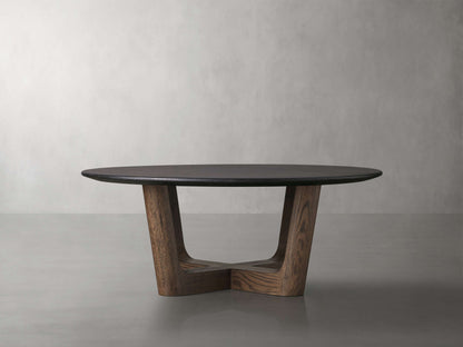 Saint Germain Round Wood Coffee Table with Rennes Base