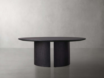 Saint Germain Round Wood Coffee Table with Dauphine Base