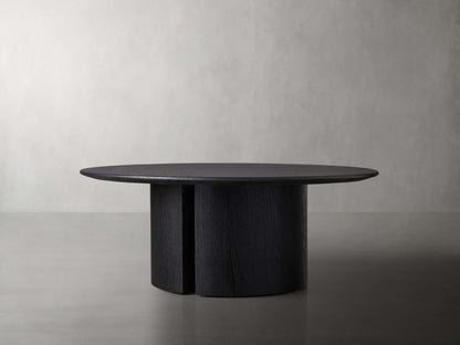 Saint Germain Round Wood Coffee Table with Dauphine Base