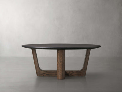 Saint Germain Round Wood Coffee Table with Rennes Base