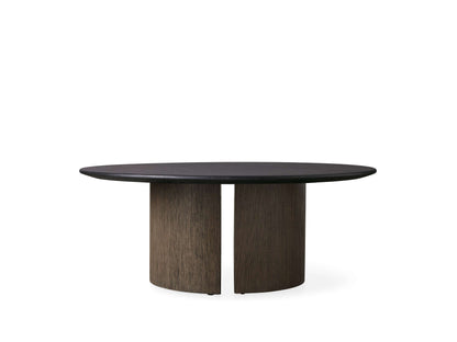 Saint Germain Round Wood Coffee Table with Dauphine Base