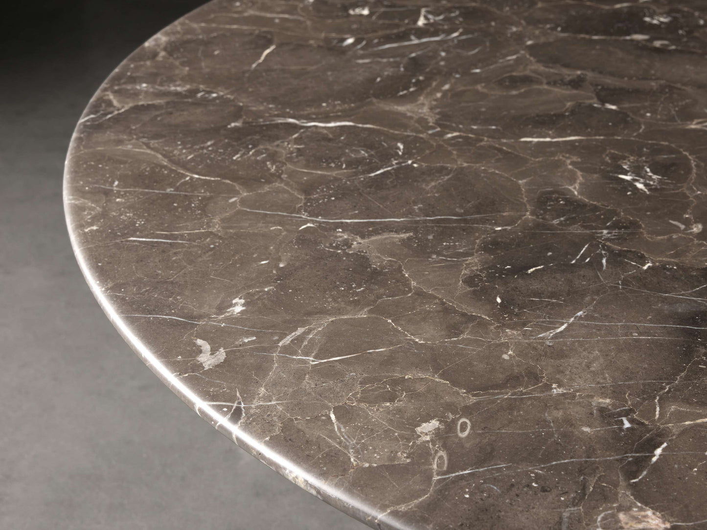 Saint Germain Round Stone Coffee Table with Clement Base