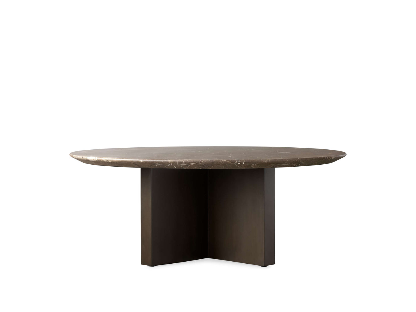 Saint Germain Round Stone Coffee Table with Clement Base