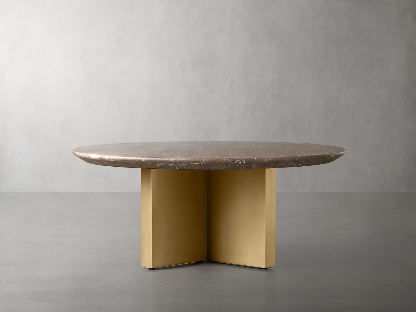 Saint Germain Round Stone Coffee Table with Clement Base