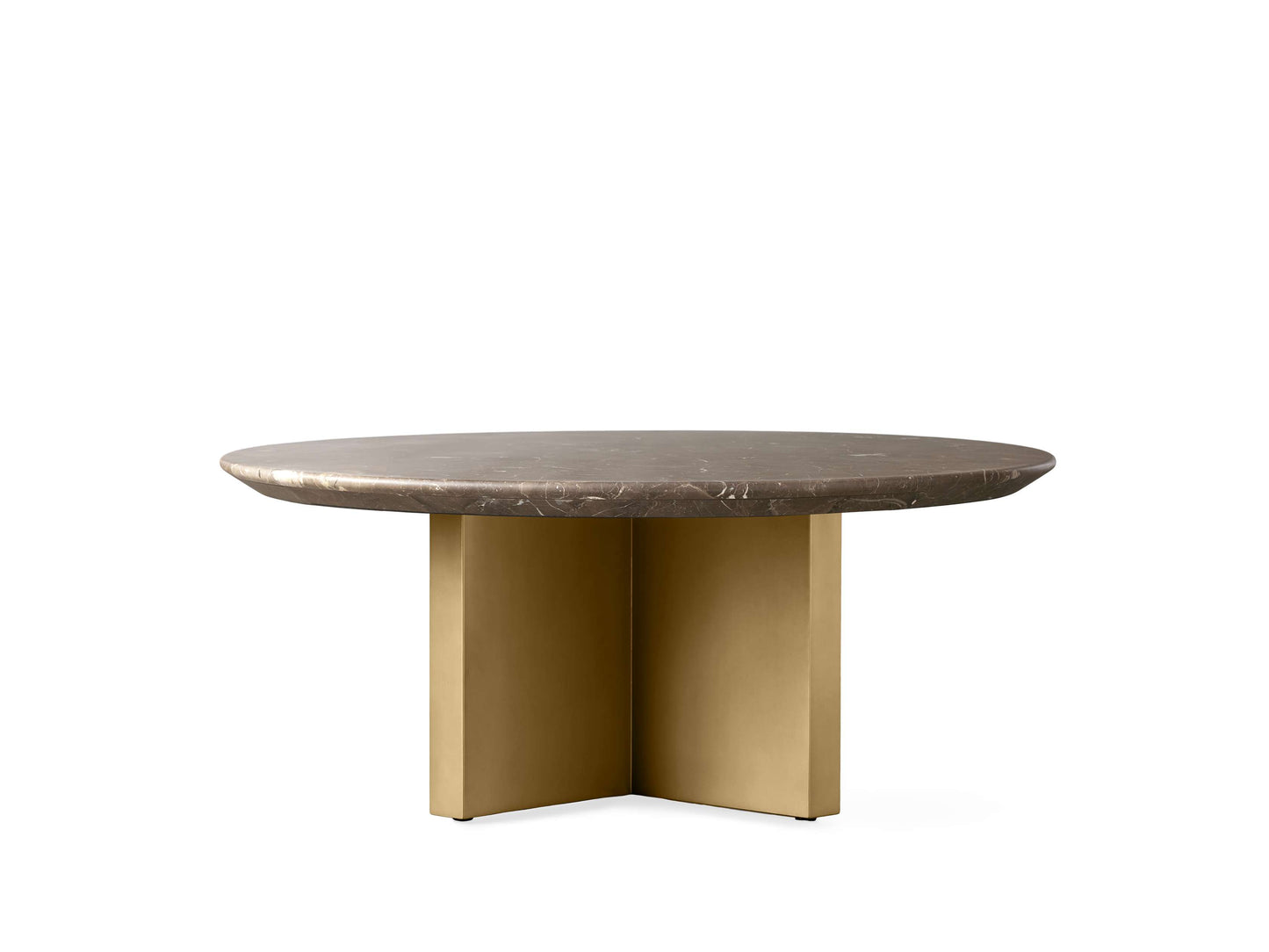 Saint Germain Round Stone Coffee Table with Clement Base