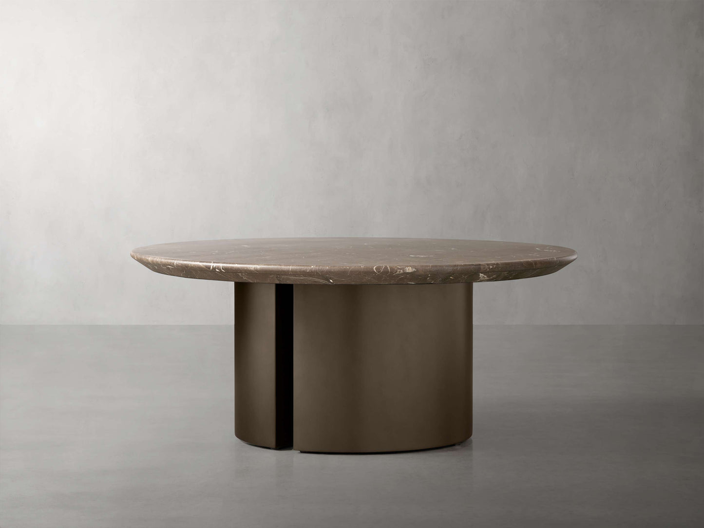 Saint Germain Round Coffee Table with Metal Dauphine Base