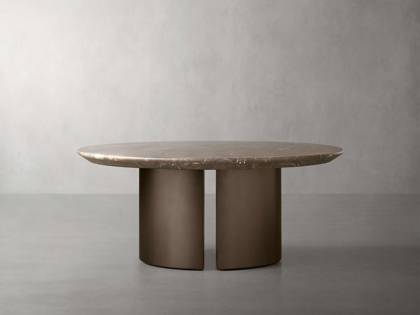 Saint Germain Round Coffee Table with Metal Dauphine Base