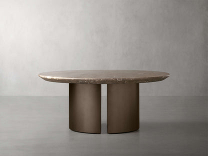 Saint Germain Round Coffee Table with Metal Dauphine Base