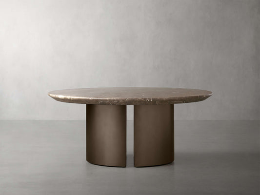 Saint Germain Round Coffee Table with Metal Dauphine Base
