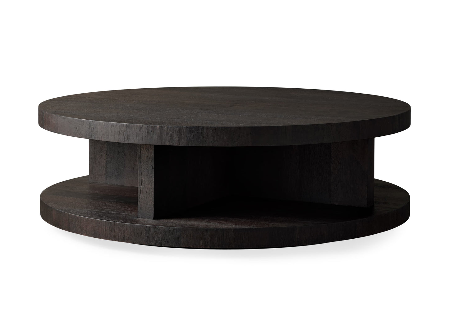 Leandro Round Coffee Table in Ebony