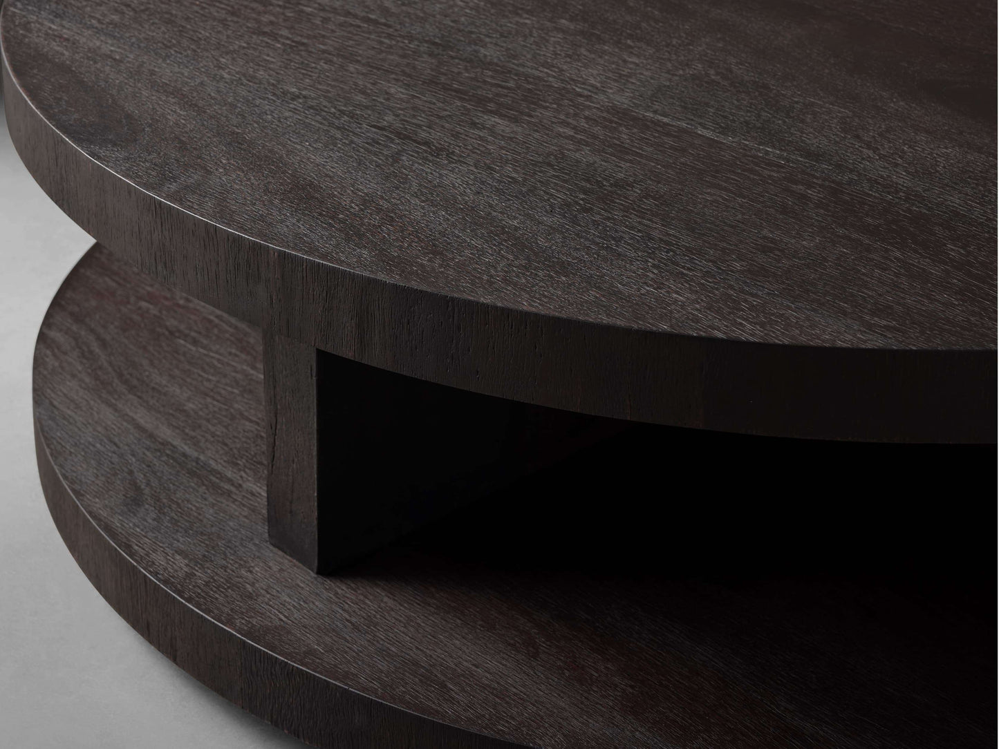 Leandro Round Coffee Table in Ebony