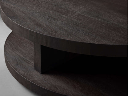 Leandro Round Coffee Table in Ebony