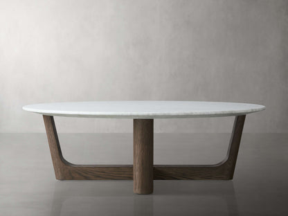 Saint Germain Round Stone Coffee Table with Rennes Base