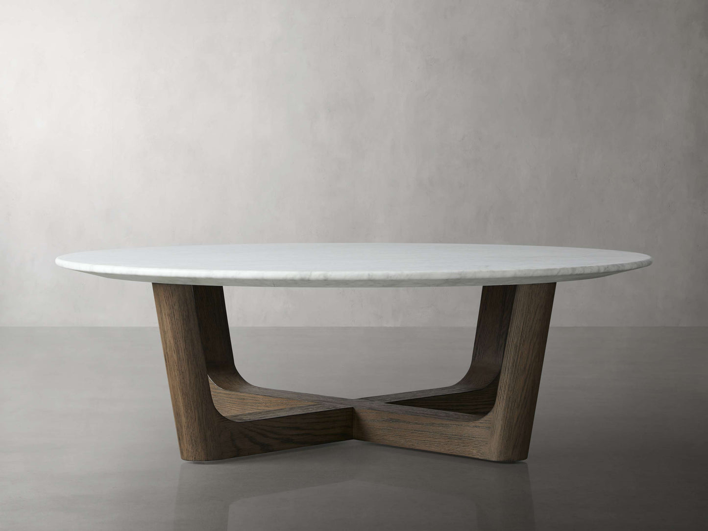 Saint Germain Round Stone Coffee Table with Rennes Base