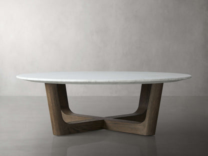 Saint Germain Round Stone Coffee Table with Rennes Base