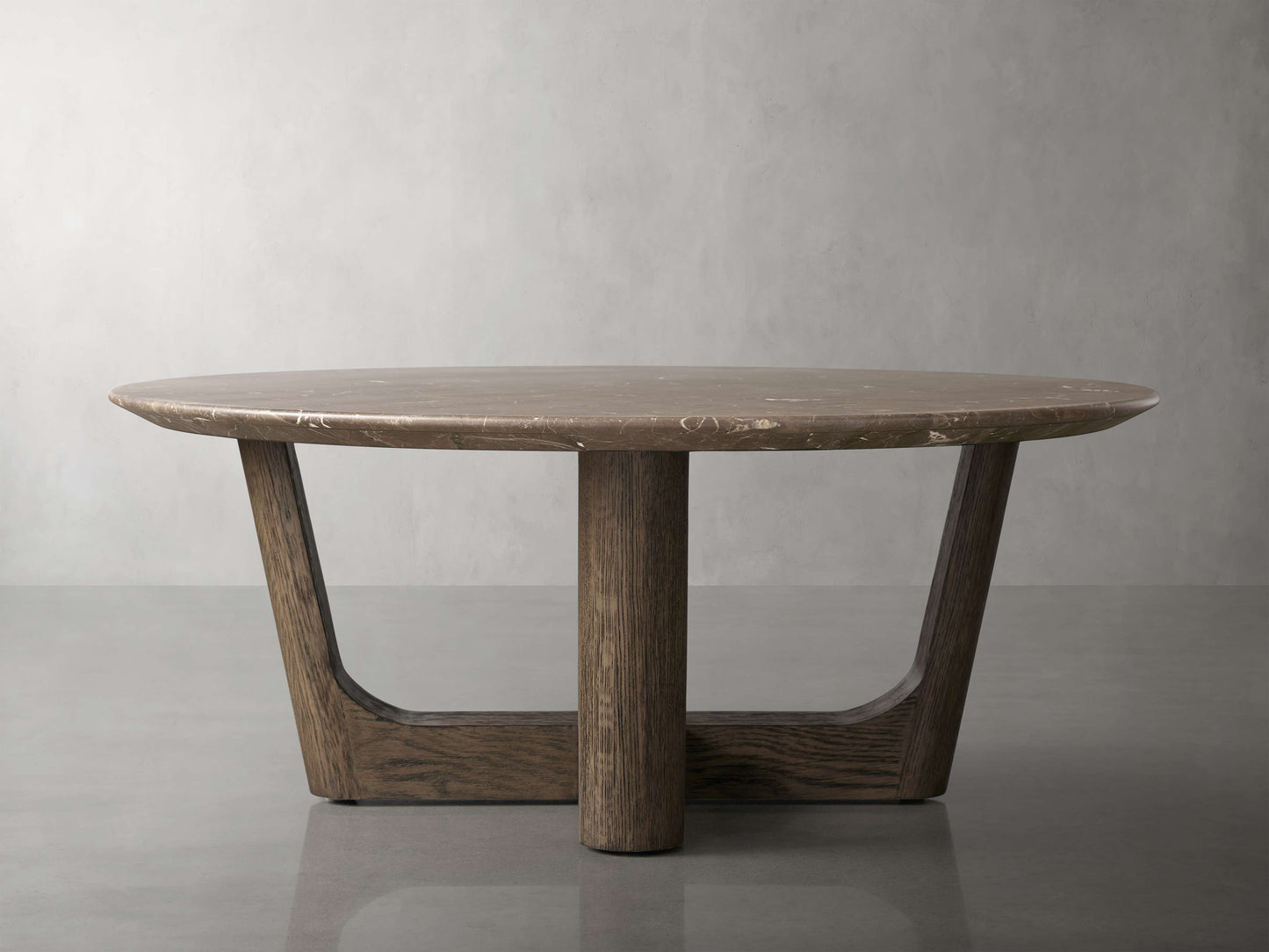 Saint Germain Round Stone Coffee Table with Rennes Base