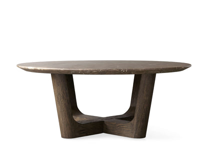 Saint Germain Round Stone Coffee Table with Rennes Base