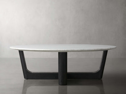 Saint Germain Round Stone Coffee Table with Rennes Base