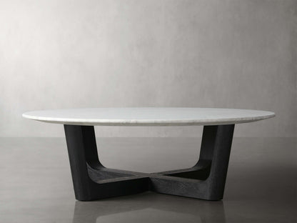 Saint Germain Round Stone Coffee Table with Rennes Base