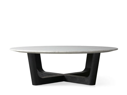 Saint Germain Round Stone Coffee Table with Rennes Base