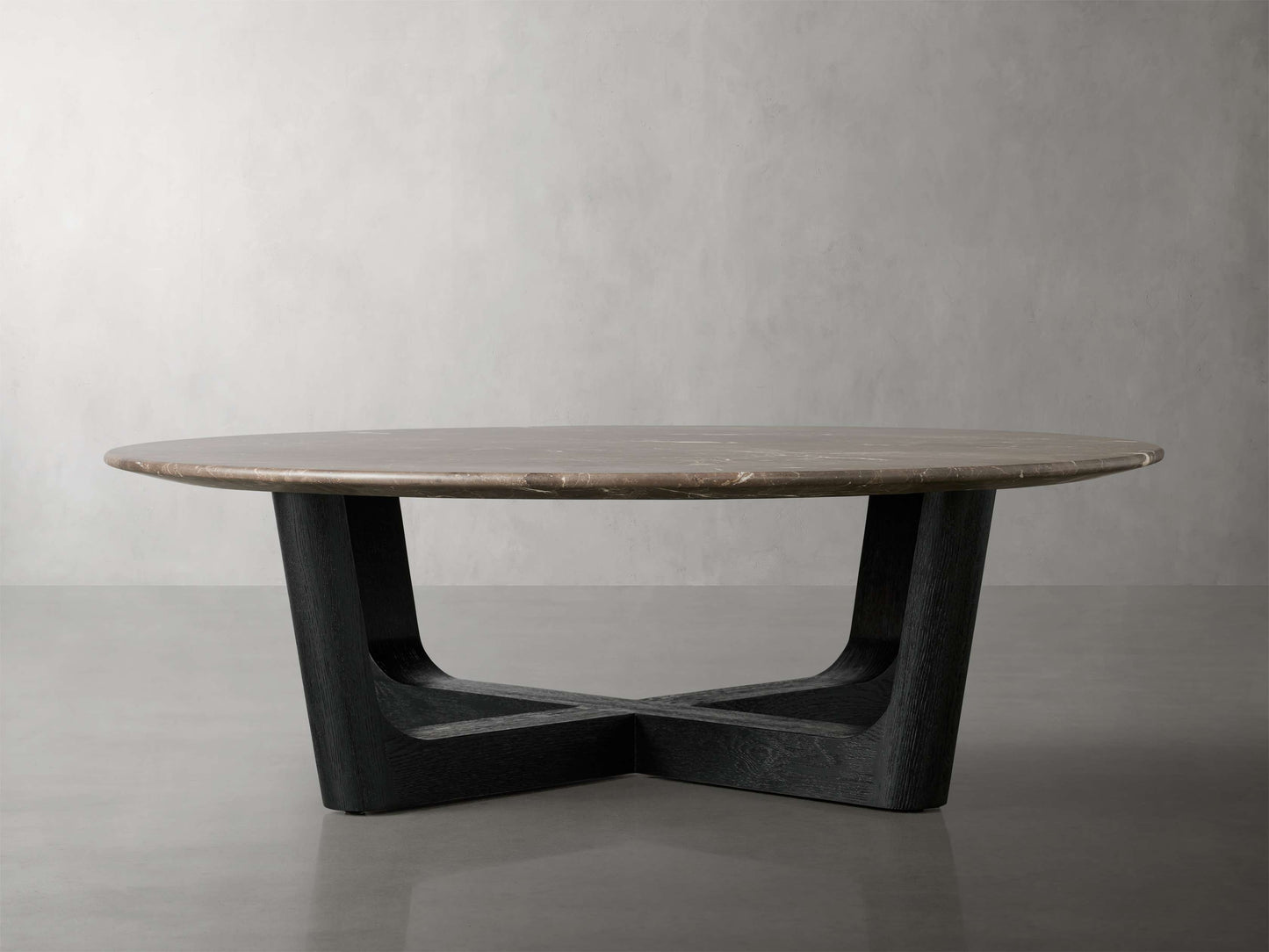 Saint Germain Round Stone Coffee Table with Rennes Base