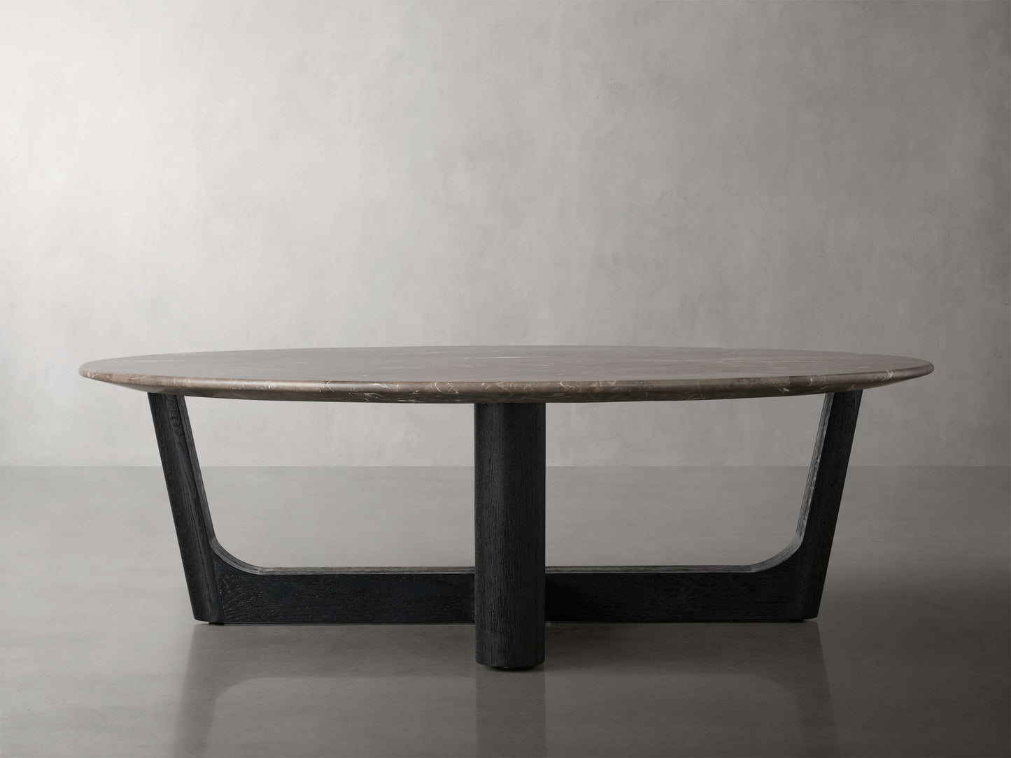 Saint Germain Round Stone Coffee Table with Rennes Base