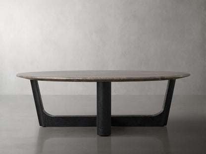 Saint Germain Round Stone Coffee Table with Rennes Base