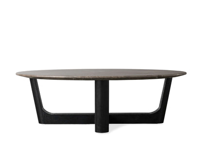 Saint Germain Round Stone Coffee Table with Rennes Base