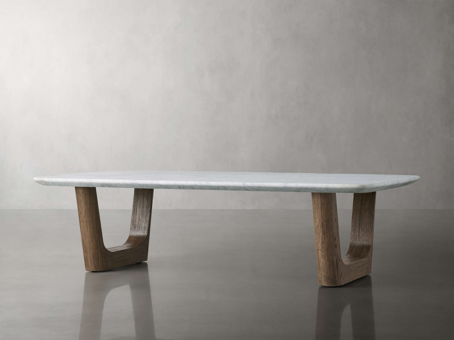 Saint Germain 72" Coffee Table with Rennes Base and Carrara Top