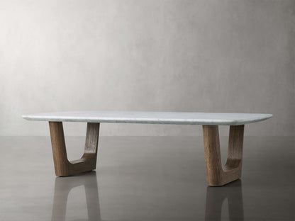 Saint Germain 72" Coffee Table with Rennes Base and Carrara Top