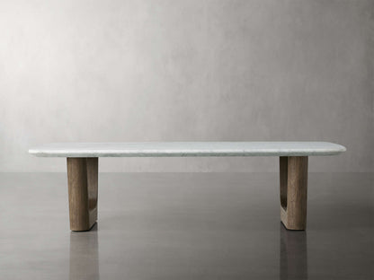 Saint Germain 72" Coffee Table with Rennes Base and Carrara Top