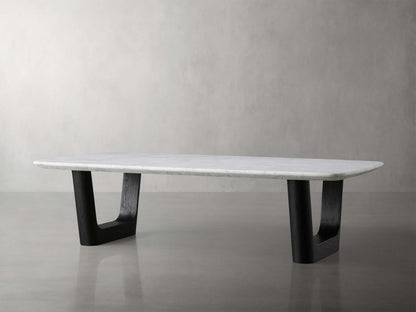 Saint Germain 72" Coffee Table with Rennes Base and Carrara Top