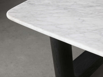 Saint Germain 72" Coffee Table with Rennes Base and Carrara Top