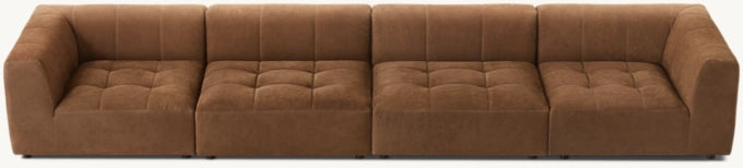 Burano Modular Leather Corner Chair 3-Piece Sofa