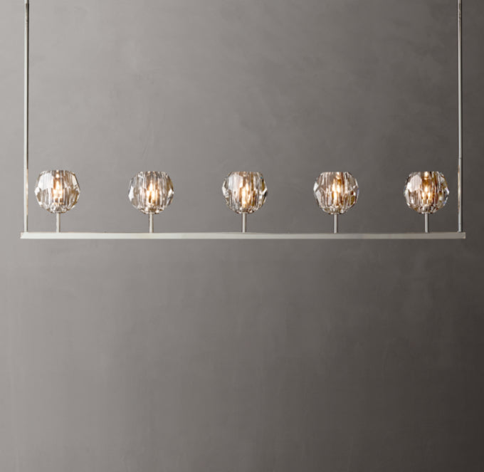 Boule De Cristal Clear Glass Linear Chandelier 48"