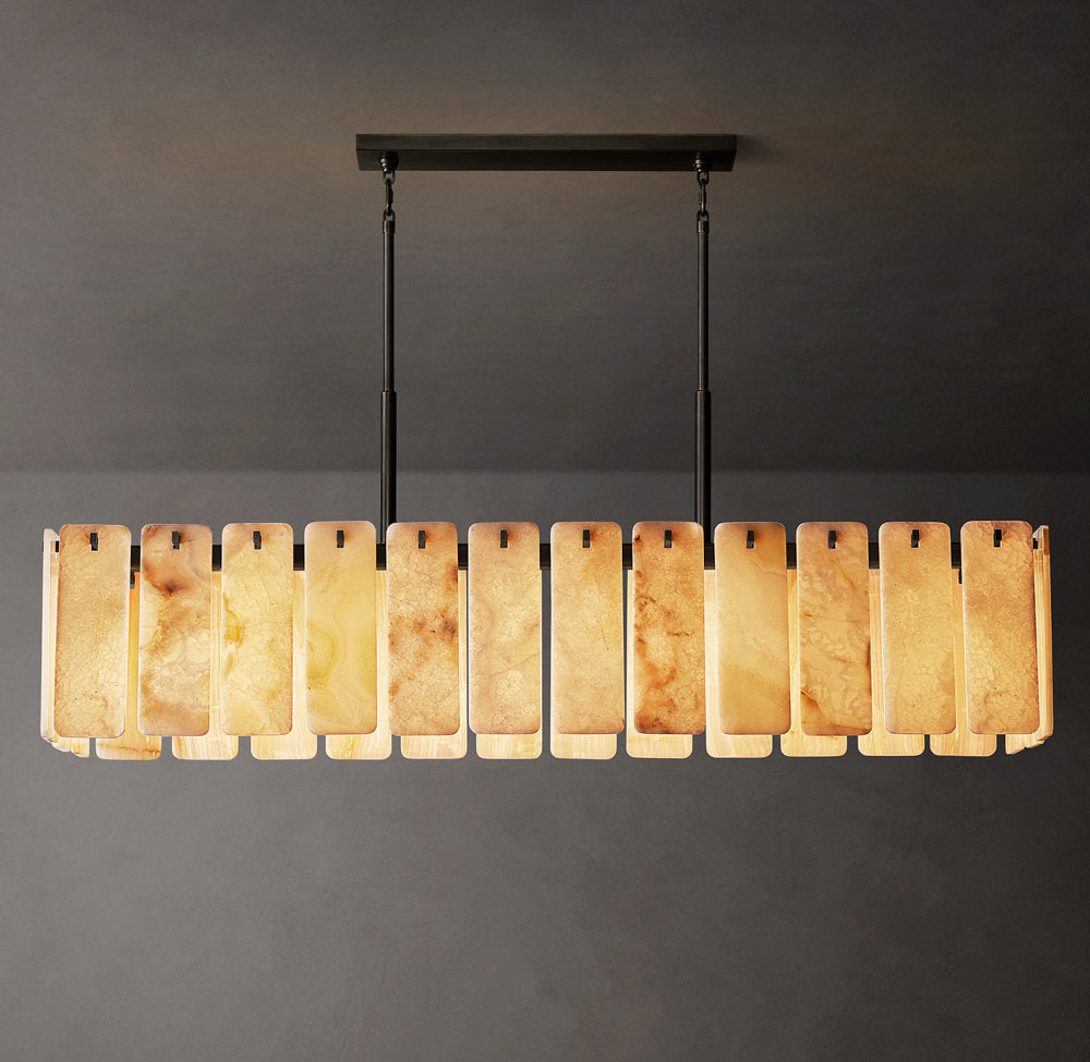 Calamette Onyx Rectangular Chandelier 74"