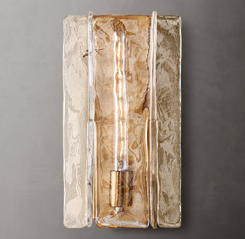 Lattice Clear Glass Sconce 15"