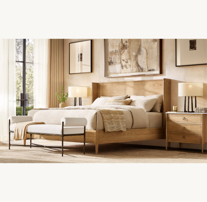 Thaddeus Fabric Double-Bolster End-of-Bed Bench