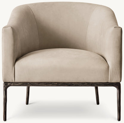 Thaddeus Barrelback Slope Arm Leather Chair